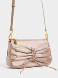 CHARLES & KEITH Satin Bow-Tie Bead-Handle Shoulder Bag