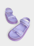 CHARLES & KEITH Recycled Polyester Velcro-Strap Sports Sandals  Lilac