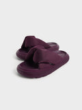 CHARLES & KEITH Odessa Nylon Round-Toe Slide Sandals Purple