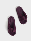 CHARLES & KEITH Odessa Nylon Round-Toe Slide Sandals Purple