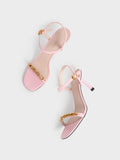 CHARLES & KEITH Chain Link Heeled Sandals Light Pink