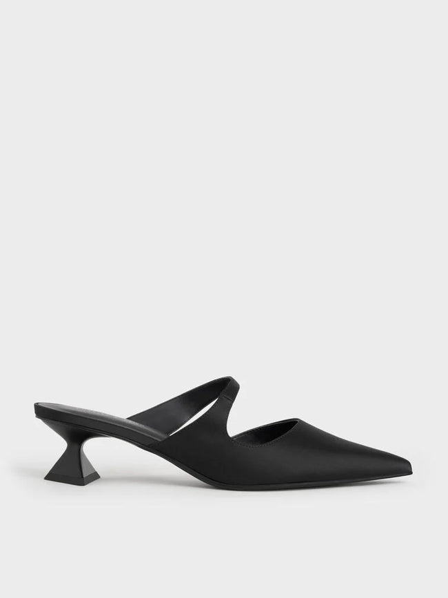 Asymmetric Sculptural Heel Pumps_Black
