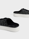 CHARLES & KEITH Tweed Slip-On Sneakers Black