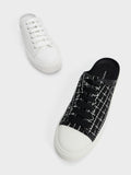 CHARLES & KEITH Tweed Slip-On Sneakers Black