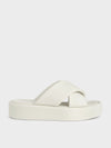 CHARLES & KEITH Padded Crossover Flatforms Chalk