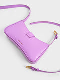 CHARLES & KEITH Gabine Curved Shoulder Bag Violet