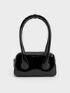 CHARLES & KEITH Lula Patent Double Handle Bag Black