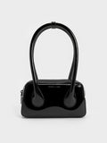 CHARLES & KEITH Lula Patent Double Handle Bag Black