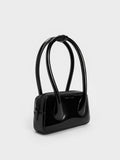 CHARLES & KEITH Lula Patent Double Handle Bag Black