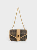 CHARLES & KEITH Aubrielle Tweed Panelled Crossbody Bag Multi