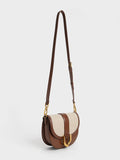 CHARLES & KEITH Gabine Two-Tone Saddle Bag Chocolate