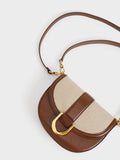 CHARLES & KEITH Gabine Two-Tone Saddle Bag Chocolate