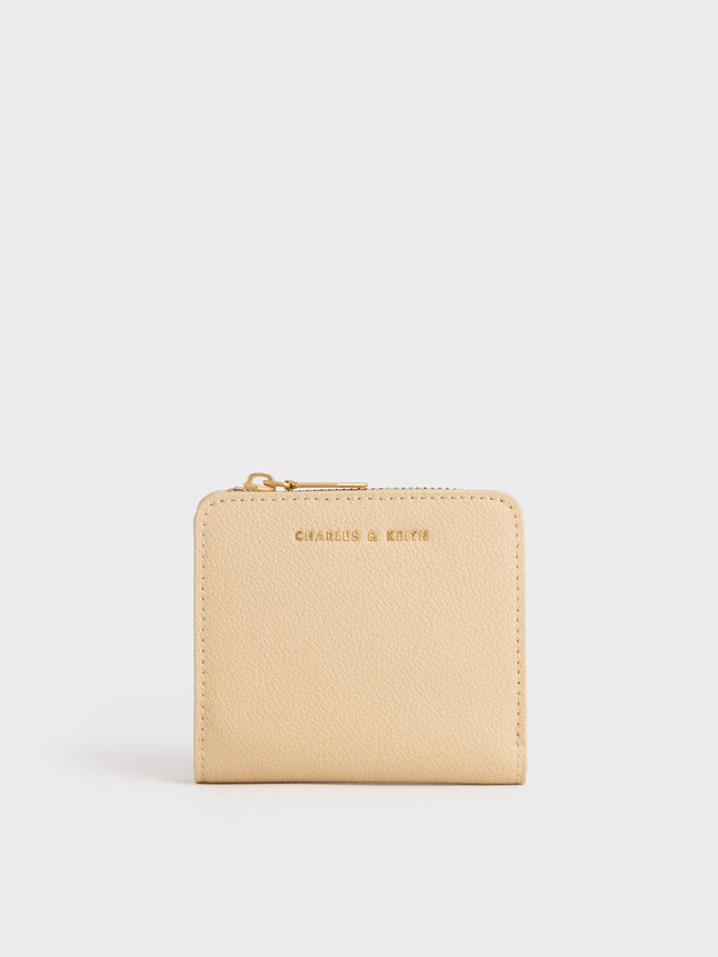 CHARLES & KEITH Women Snap Button Card Holder_Beige