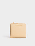 CHARLES & KEITH Women Snap Button Card Holder_Beige