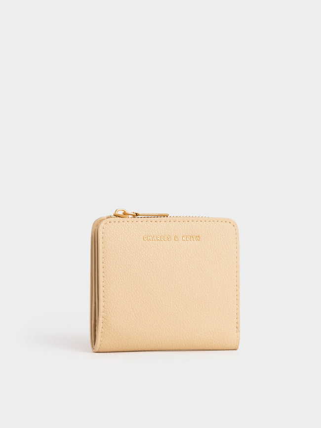 CHARLES & KEITH Women Snap Button Card Holder_Beige
