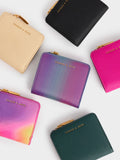CHARLES & KEITH Women Snap Button Card Holder_Beige