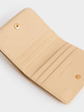 CHARLES & KEITH Women Snap Button Card Holder_Beige
