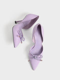 CHARLES & KEITH Gem-Embellished Bow-Tie D'Orsay Pumps Lilac