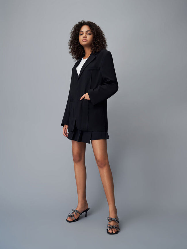 Gem-Embellished Bow-Tie Mules Black