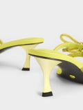 CHARLES & KEITH Gem-Embellished Bow-Tie Mules Yellow