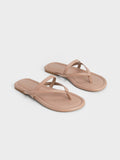 CHARLES & KEITH Strappy Thong Sandals Nude