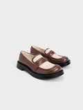 CHARLES & KEITH Penelope Two-Tone Penny Loafers Maroon