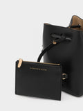 CHARLES & KEITH Cube Knotted Bucket Bag Black