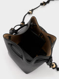 CHARLES & KEITH Cube Knotted Bucket Bag Black