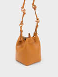 CHARLES & KEITH Cube Knotted Bucket Bag Orange