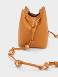 CHARLES & KEITH Cube Knotted Bucket Bag Orange