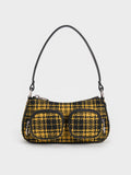 CHARLES & KEITH Woven Check-Print Shoulder Bag Multi