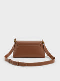 CHARLES & KEITH Women Nasrin Geometric Shoulder Bag_Chocolate