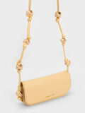 CHARLES & KEITH Cube Knotted Elongated Crossbody Bag Black