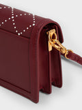 CHARLES & KEITH Marietta Textured Quilted Crossbody Bag Burgundy