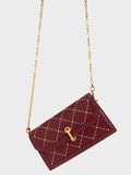 CHARLES & KEITH Marietta Textured Quilted Crossbody Bag Burgundy