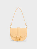 CHARLES & KEITH Women Gabine Saddle Bag Beige