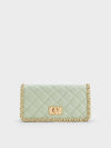 CHARLES & KEITH Micaela Quilted Long Wallet Green