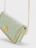 CHARLES & KEITH Micaela Quilted Long Wallet Green