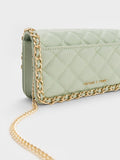 CHARLES & KEITH Micaela Quilted Long Wallet Green