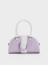 CHARLES & KEITH Gabine Two-Tone Leather Top Handle Bag  Lilac