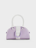 CHARLES & KEITH Gabine Two-Tone Leather Top Handle Bag  Lilac