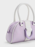 CHARLES & KEITH Gabine Two-Tone Leather Top Handle Bag  Lilac