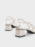 CHARLES & KEITH Asymmetric Interwoven Thong Sandals Chalk