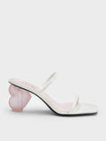 CHARLES & KEITH Heart Heel Strappy Sandals White