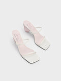 CHARLES & KEITH Heart Heel Strappy Sandals White