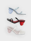 CHARLES & KEITH Heart Heel Strappy Sandals White