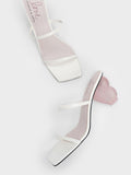 CHARLES & KEITH Heart Heel Strappy Sandals White