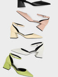 CHARLES & KEITH Beaded Ankle-Strap D'Orsay Pumps Nude