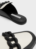 CHARLES & KEITH Chunky Chain Two-Tone Loafer Flats Black