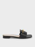 CHARLES & KEITH Knotted Accent Slide Sandals Black